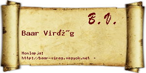 Baar Virág névjegykártya